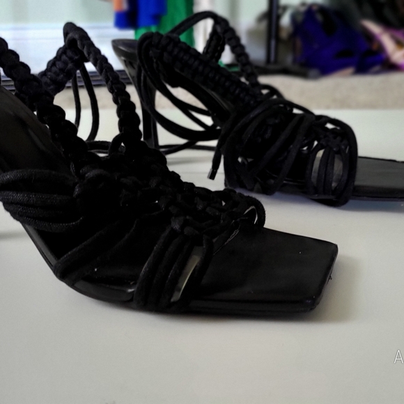 INC International Concepts Black Braided Sandals - Picture 2 of 5